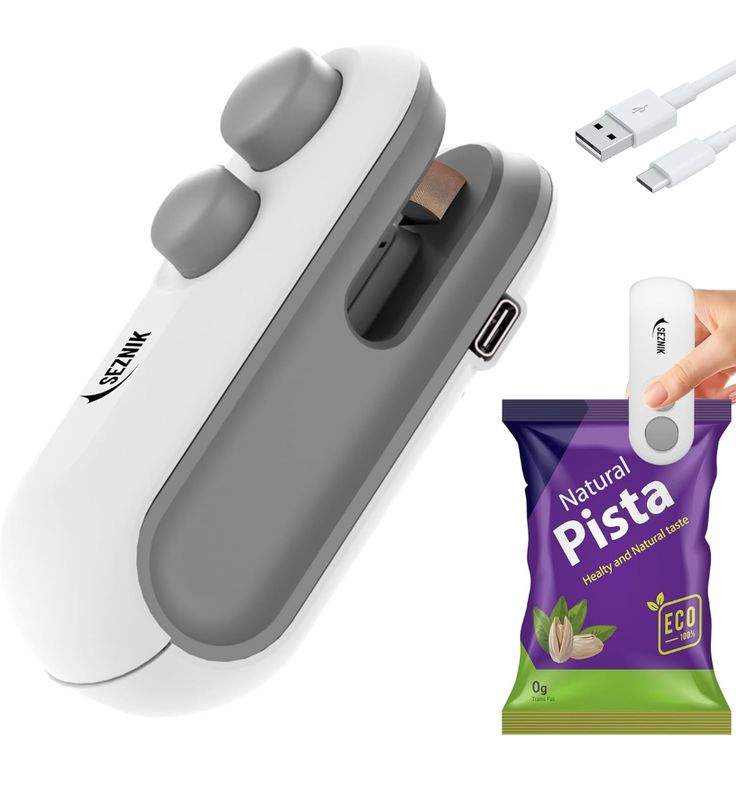 SEZNIK Rechargeable Mini Heat Bag Sealer & Cutter – USB-C Portable Food Storage Sealing Machine